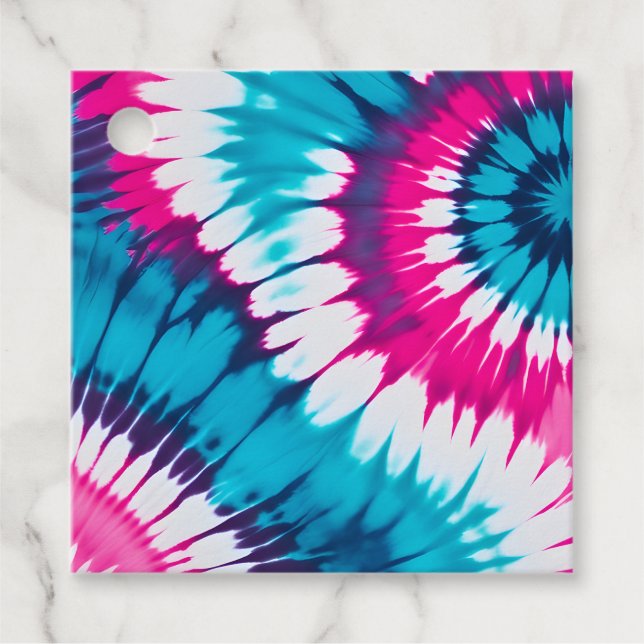 Färgglada Tie Dye-konstpresentkort Gåvor Etiketter (Framsida)