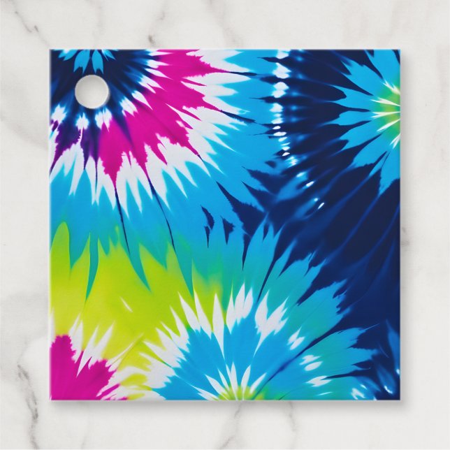 Färgglada Tie Dye-konstpresentkort Gåvor Etiketter (Framsida)