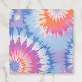Färgglada Tie Dye-konstpresentkort Gåvor Etiketter
