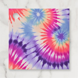 Färgglada Tie Dye-konstpresentkort Gåvor Etiketter