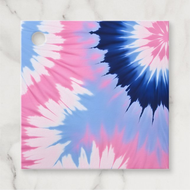 Färgglada Tie Dye-konstpresentkort Gåvor Etiketter (Framsida)