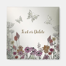 Färgglada Trädgårdsblommor Fjärilar Guld Rustik