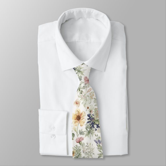 Färgglada trädgårdsblommor vilda blommor vår äng slips (Bunden)