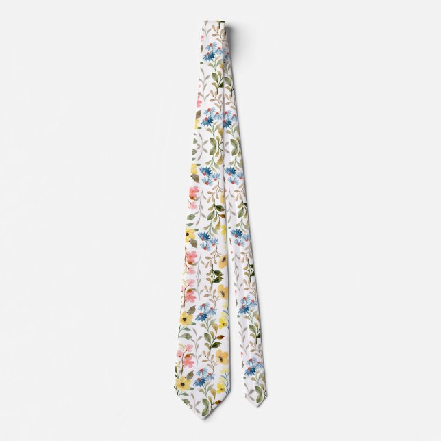 Färgglada trädgårdsblommor vildblomma vår äng slips (Framsida)