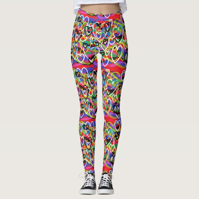 Färgglada träningsleggings för gym och vardag leggings (Framsida)