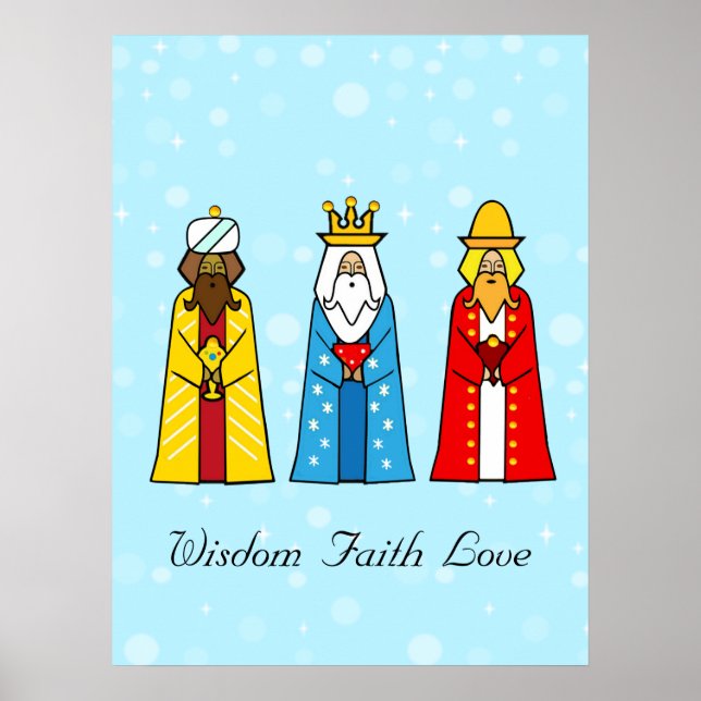 Färgglada tre konungar poster (Framsidan)
