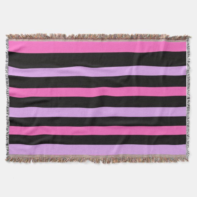 Färgglada Trendiga rosa och svarta  Filt (Framsidan)