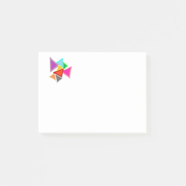 Färgglada Trianglar Anteckningar Post-it Block (Framsida)