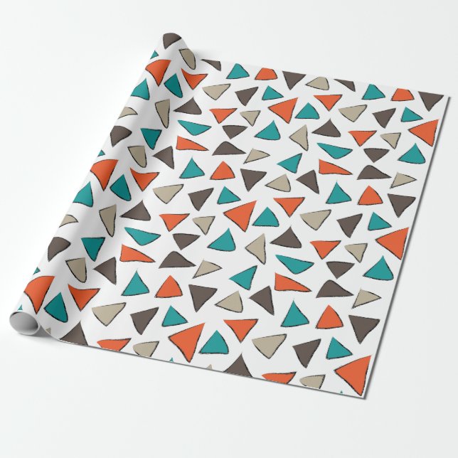 Färgglada trianglar födelsedag  presentpapper (Utrullad)