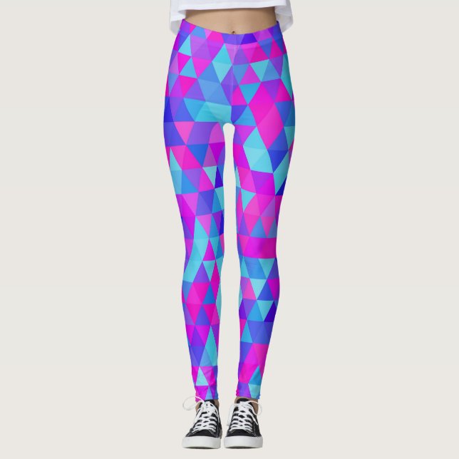 Färgglada trianglar leggings (Framsida)