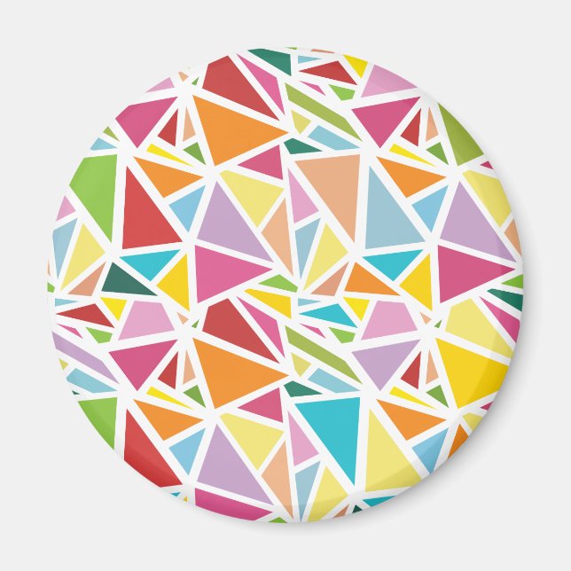 Färgglada trianglar mönster 2 magnet (Framsidan)