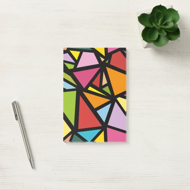 Färgglada trianglar mönster 3 post-it block (Kontor)