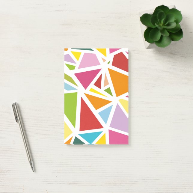 Färgglada trianglar mönster 4 post-it block (Kontor)
