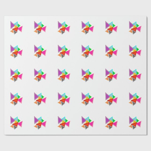 Färgglada trianglar  presentpapper (Platt)