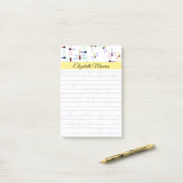 Färgglada trollsländor anpassade post-it block