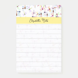 Färgglada trollsländor personliga post-it block