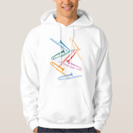Färgglada Tromboner Sweatshirt Med Luva