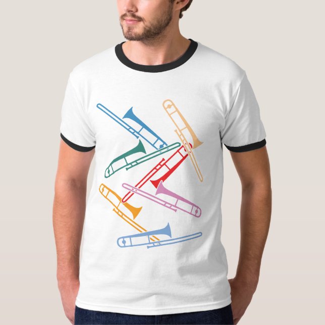 Färgglada Tromboner T Shirt (Framsida)