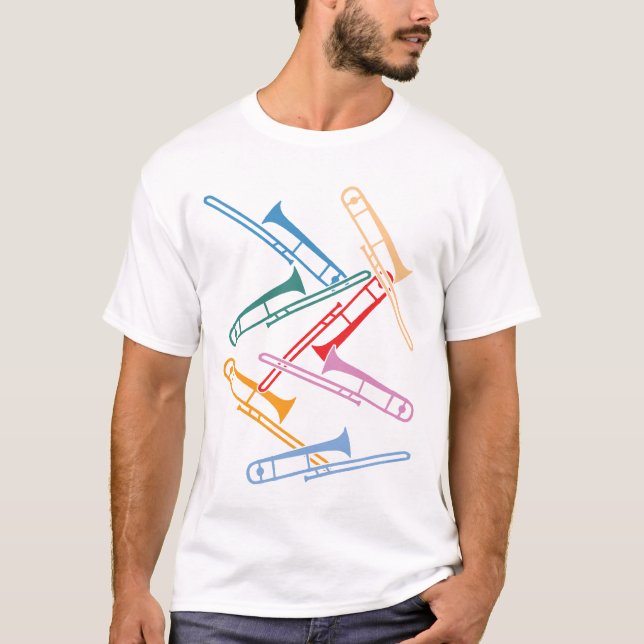 Färgglada Tromboner T Shirt (Framsida)