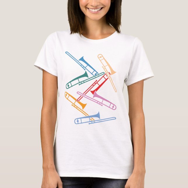 Färgglada Tromboner T Shirt (Framsida)
