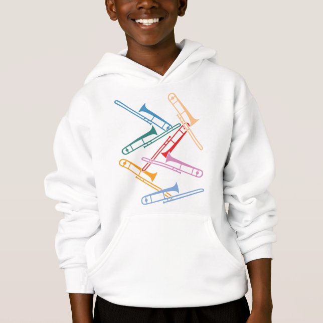 Färgglada Tromboner Tee Shirt (Framsida)