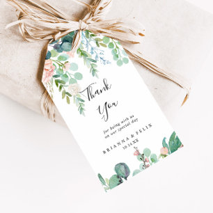 Färgglada Tropiska Blommiga Bröllop Tack Presentetikett