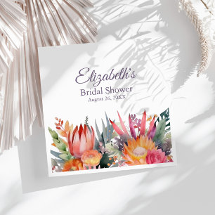 Färgglada Tropiska Blommor Bröllopsdusch Pappersservett