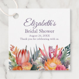 Färgglada Tropiska Blommor Bröllopsfest Gåvor Etiketter