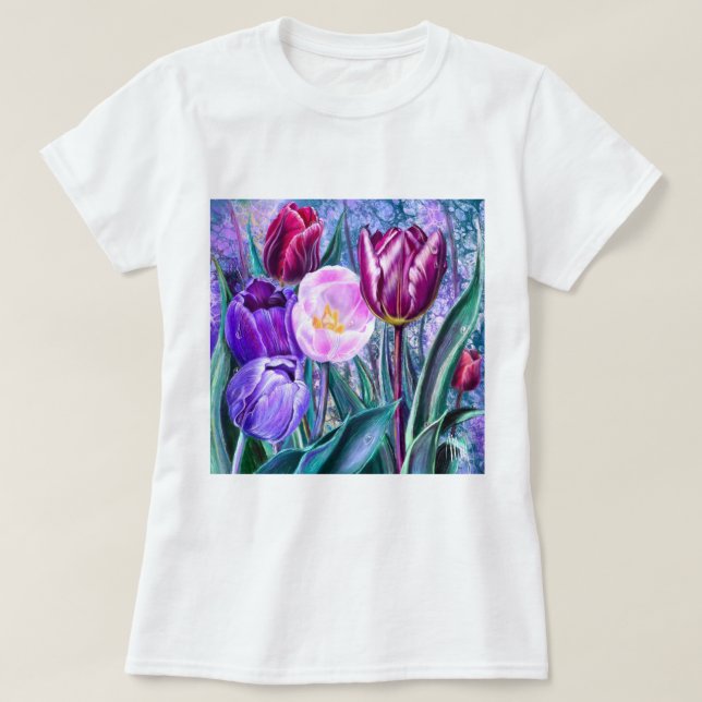 Färgglada Tulpaner T-Shirt (Design framsida)
