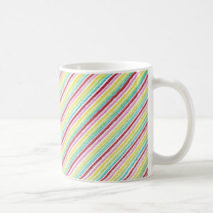 Färgglada tunna diagonala ränder på skräddarsydda  kaffemugg