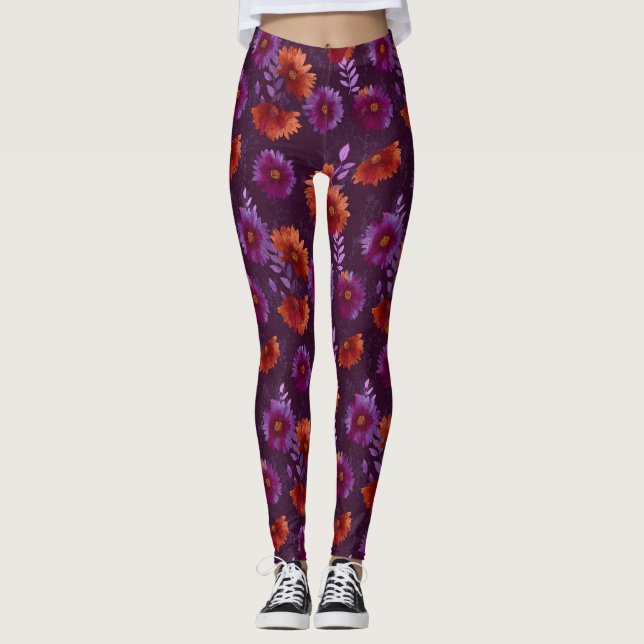 Färgglada tusenskönor accent kläder  Cardio Leggings (Framsida)
