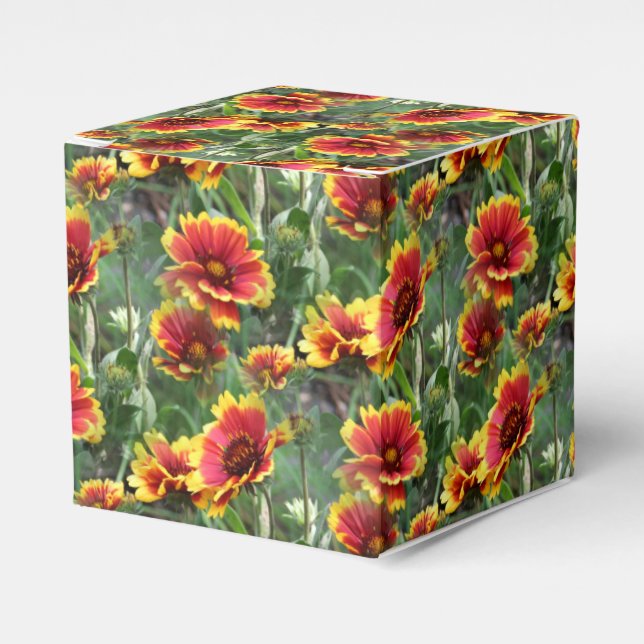 Färgglada tusenskönor Blomma Natur Mönster Presentaskar (Framsidan Sidan)