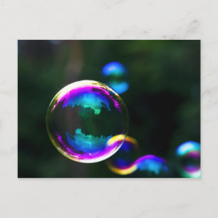 Färgglada tvål bubblor flyter vykort