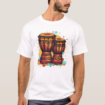Färgglada tvillingdjembe-trummor