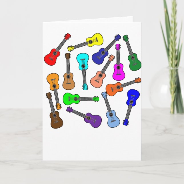 Färgglada Ukuleler Kort (Framsida)