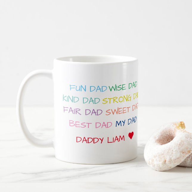 Färgglada uppriktiga ord & foto Pappas Kaffemugg (Med munk)