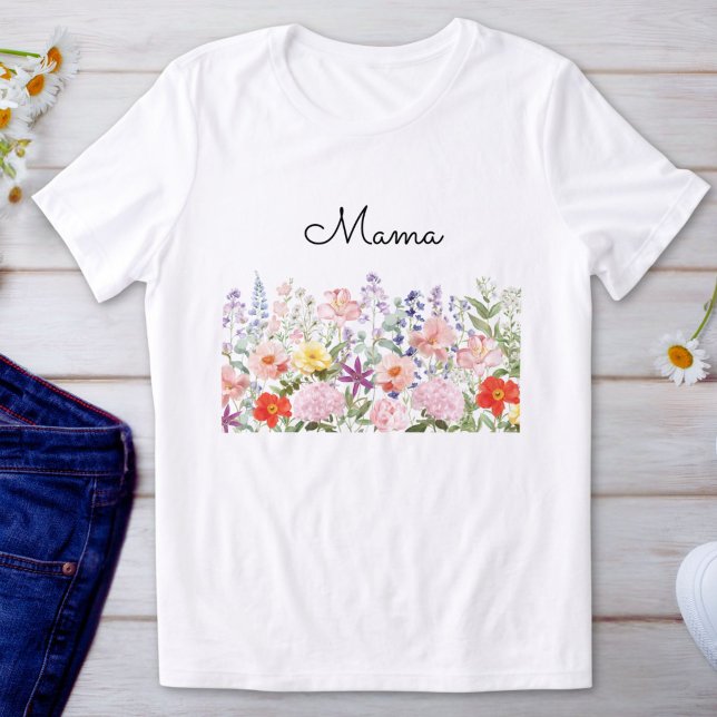 Färgglada Vackra Blommor Blomsterträdgård Mamma T Shirt (Skapare uppladdad)