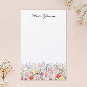 Färgglada Vackra Blommor Blomsterträdgård Personli Brevpapper
