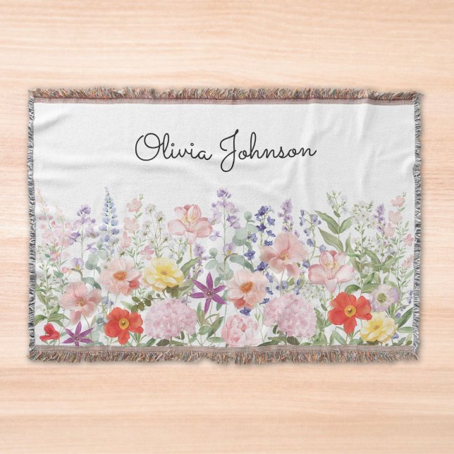 Färgglada Vackra Blommor Blomsterträdgård Personli Filt (Skapare uppladdad)