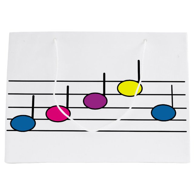 Färgglada vackra musiknoter (Framsidan)