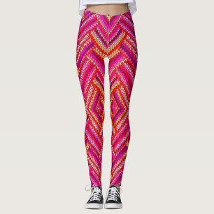 Färgglada vågiga mönster leggings