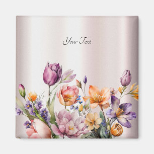 Färgglada vårblommor magnet