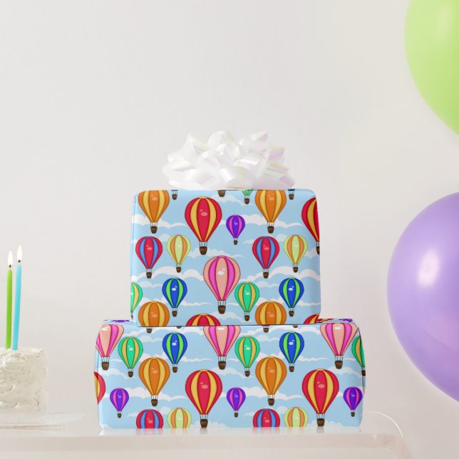 Färgglada varmluftsballonger presentpapper (Festgåvor)