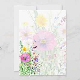 Färgglada vårvildblommor tomt Bröllop Inbjudningar