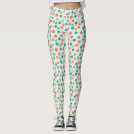 Färgglada vattenfärgspunkter Mönster Leggings