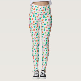 Färgglada vattenfärgspunkter Mönster Leggings