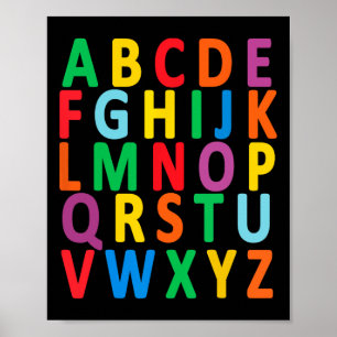 Färgglada versaler alfabet lära sig Abc pojke Poster