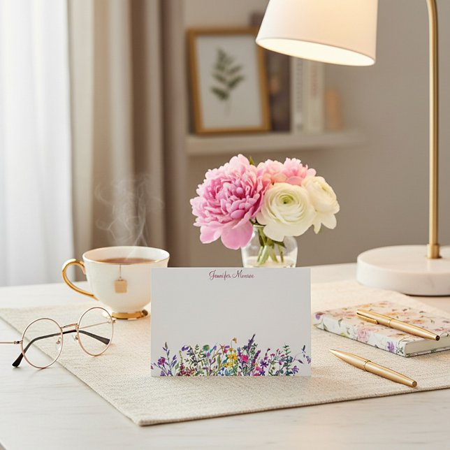 Färgglada vilda blommor anpassade anteckningskort (Skapare uppladdad)