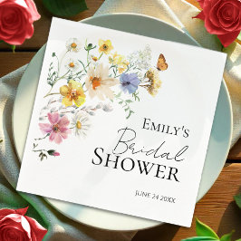 Färgglada vilda blommor Boho bröllopsdusch servett