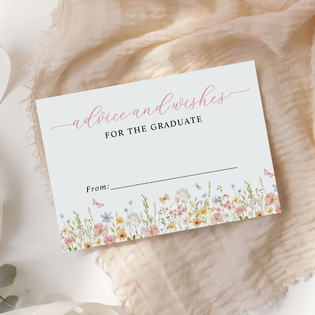Färgglada vilda blommor Examen Råd Önskningar Tilläggskort (Skapare uppladdad)